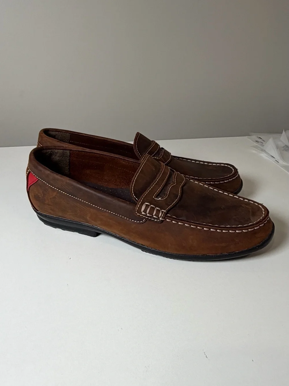 LIke New FootJoy Size 9 Brown Leather Slip-On Loafers Drivers Casual Leather